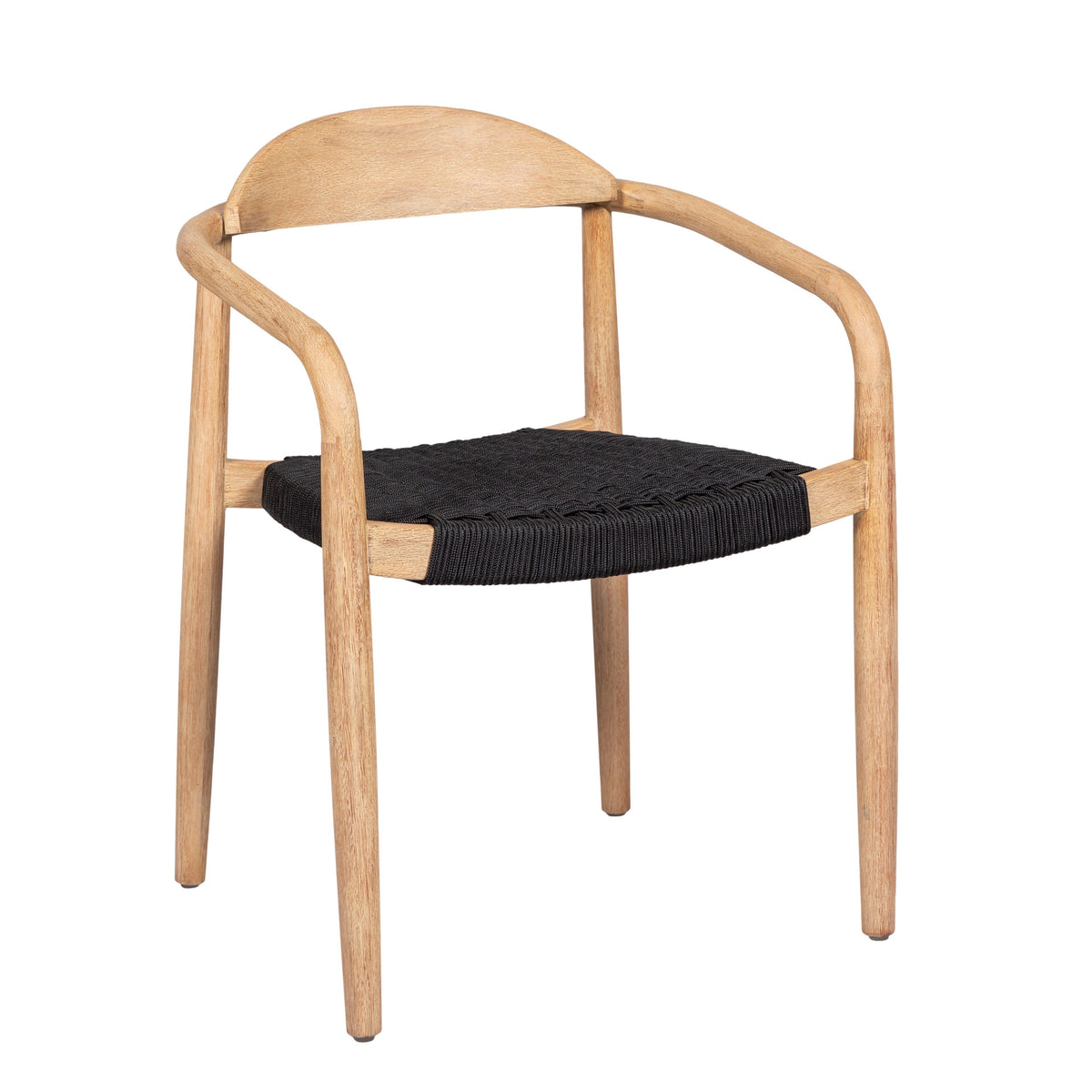 Chaise repas Eucalyptus et corde noire