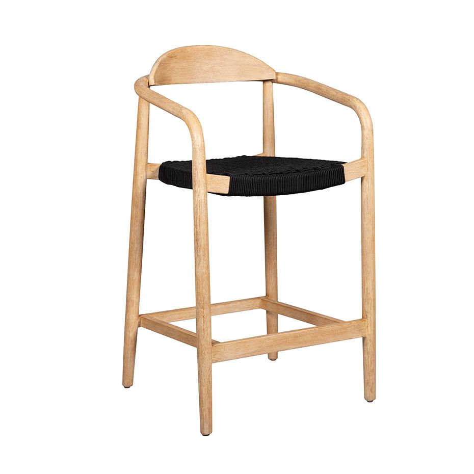 Chaise snack Eucalyptus et corde noire