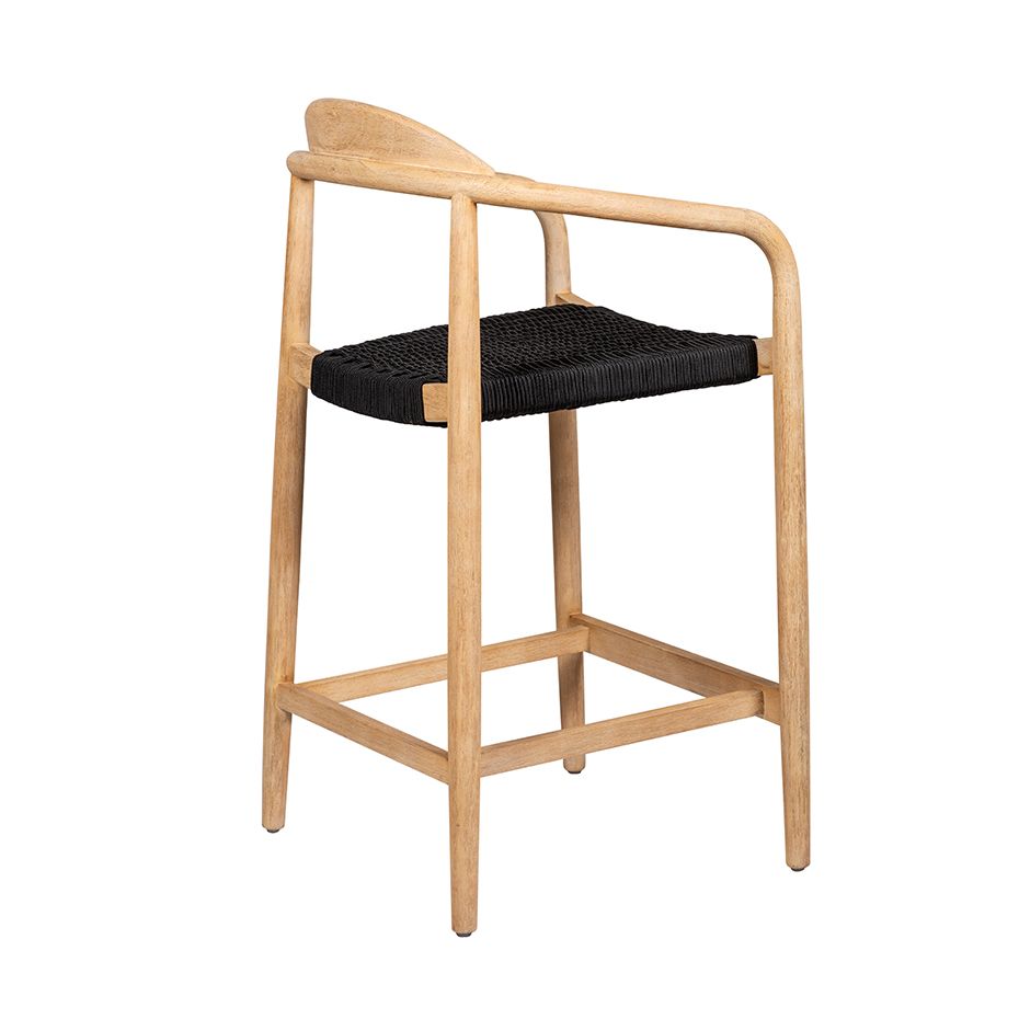 Chaise snack Eucalyptus et corde noire