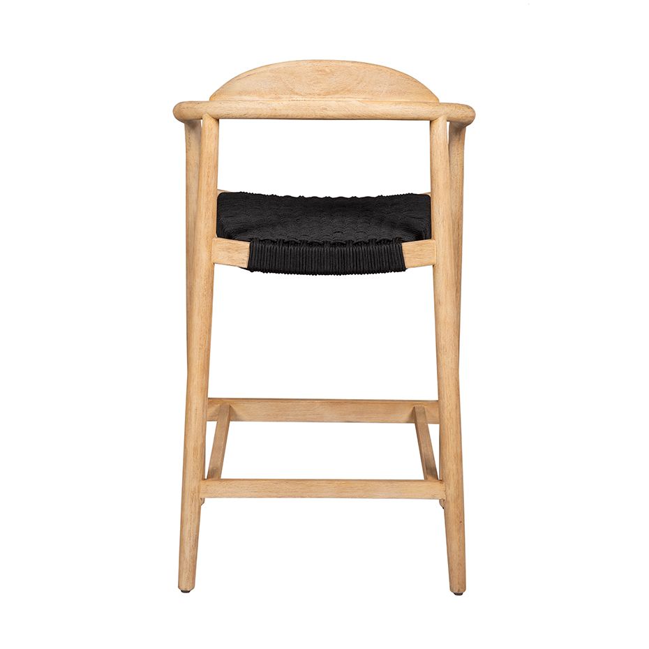 Chaise snack Eucalyptus et corde noire