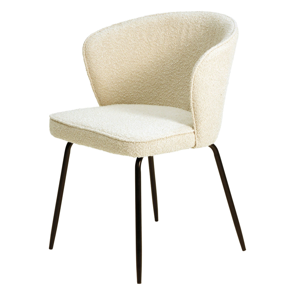 Chaise repas effet laine bouclette sable