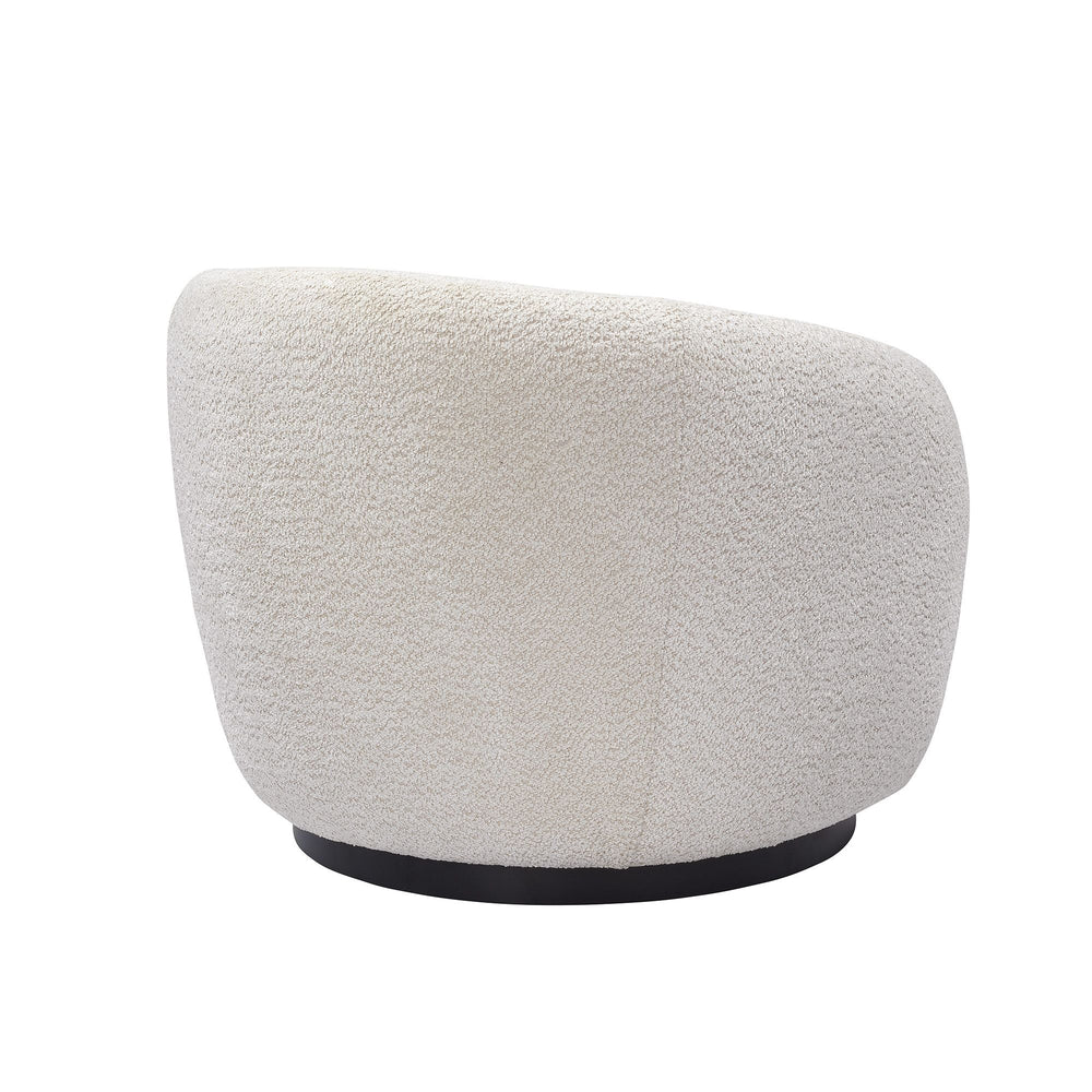 Fauteuil pivotant en tissu effet bouclette beige ASSA