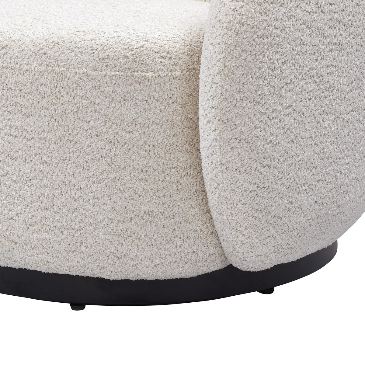 Fauteuil pivotant en tissu effet bouclette beige ASSA