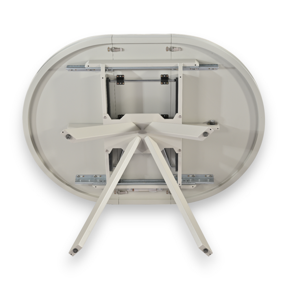 Table repas céramique blanche 100 cm avec allonge