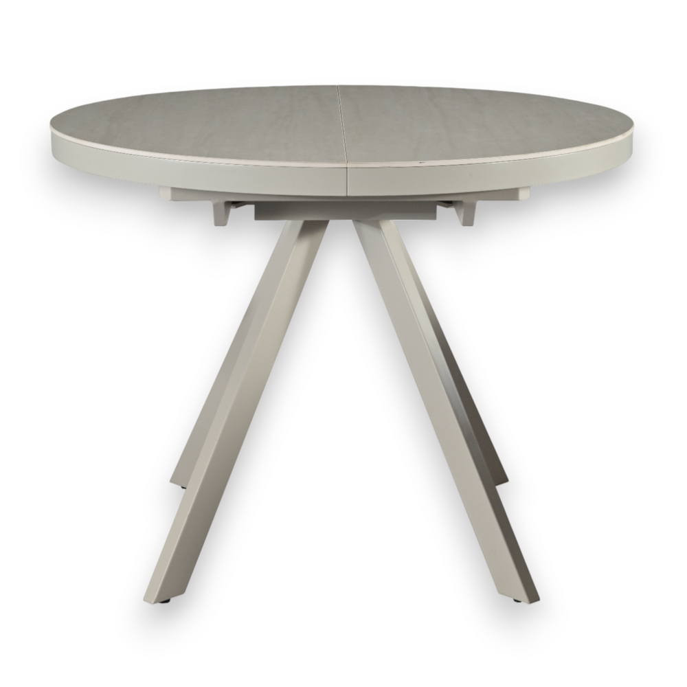 Table repas céramique blanche 100 cm avec allonge