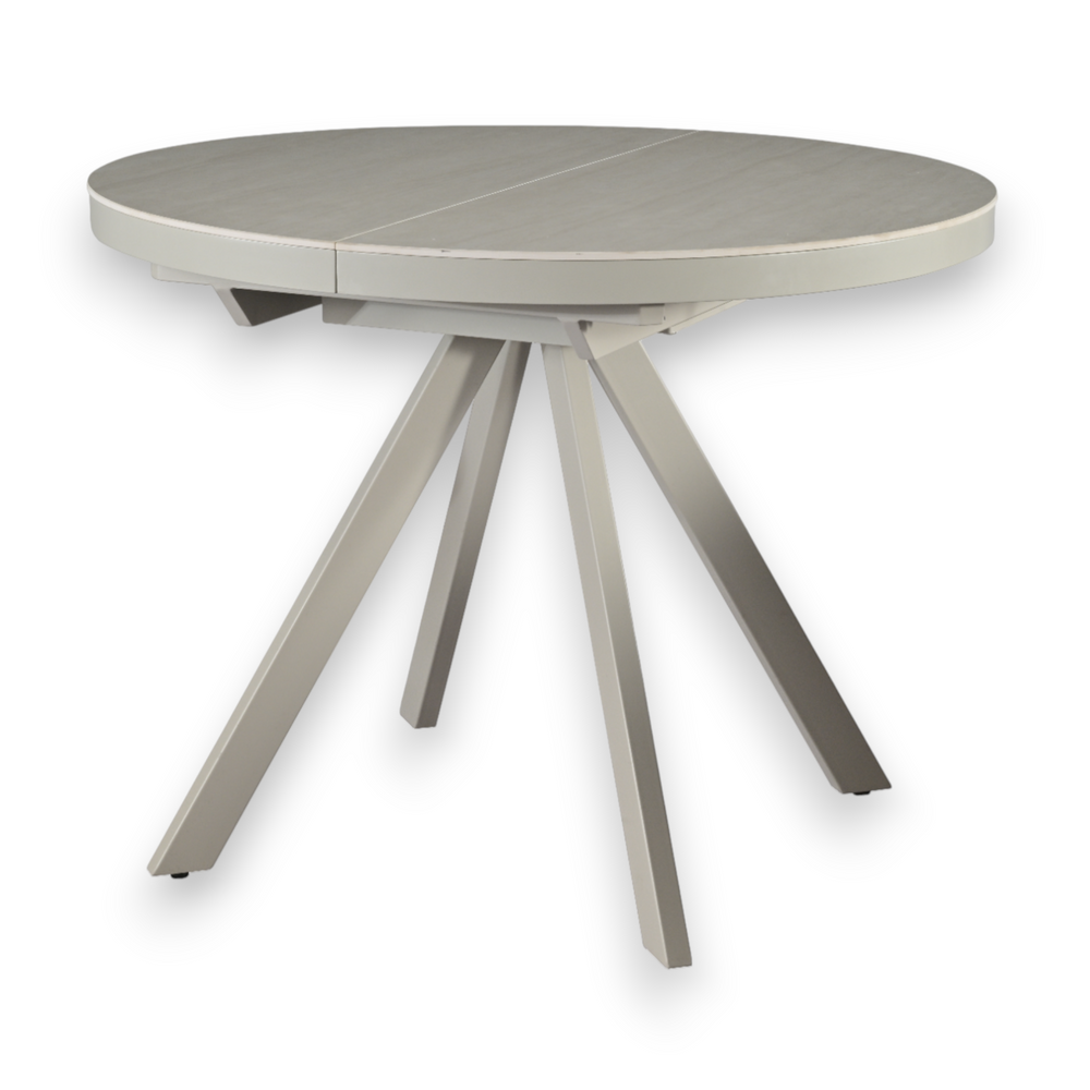 Table repas céramique blanche 100 cm avec allonge
