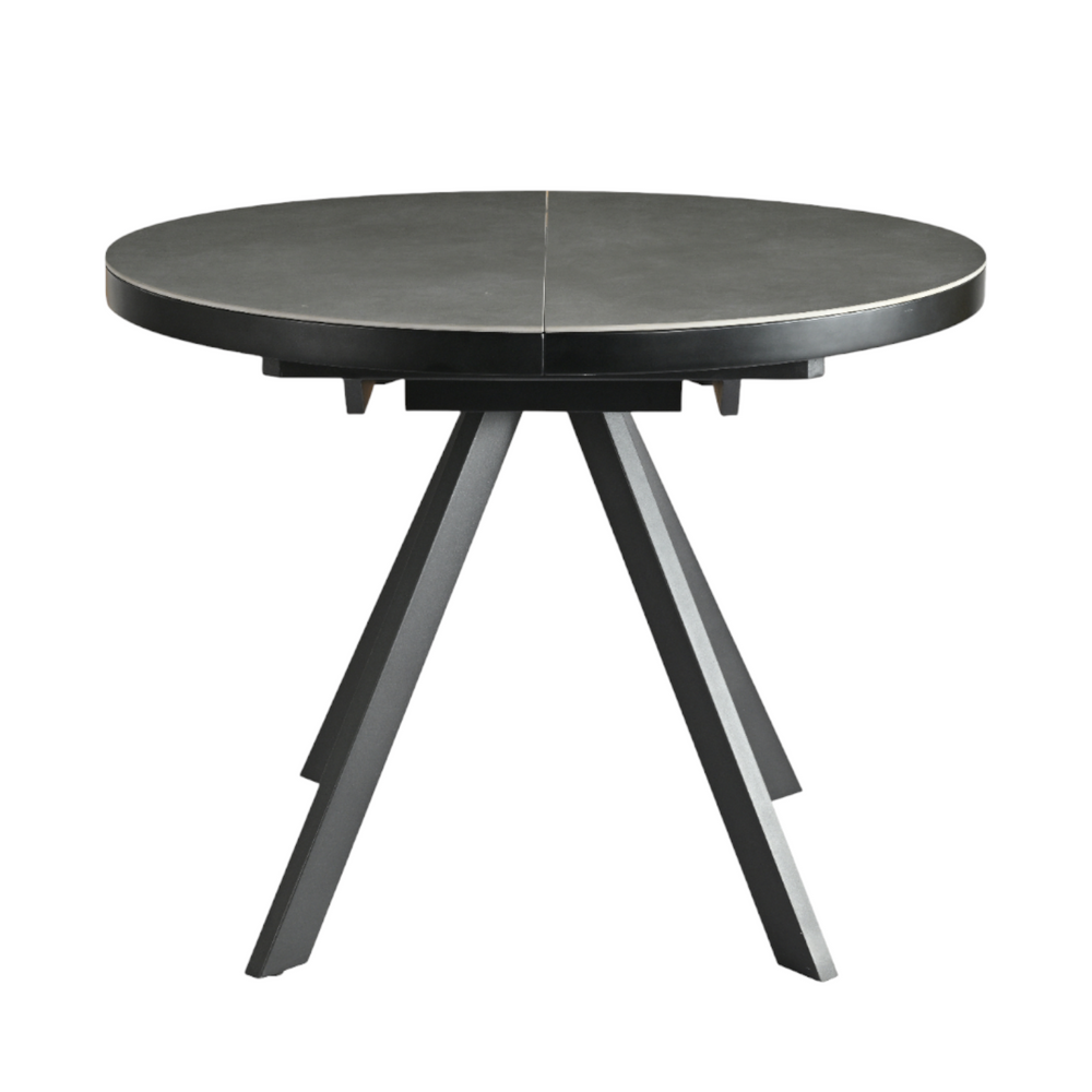 Table repas céramique grise 100 cm avec allonge