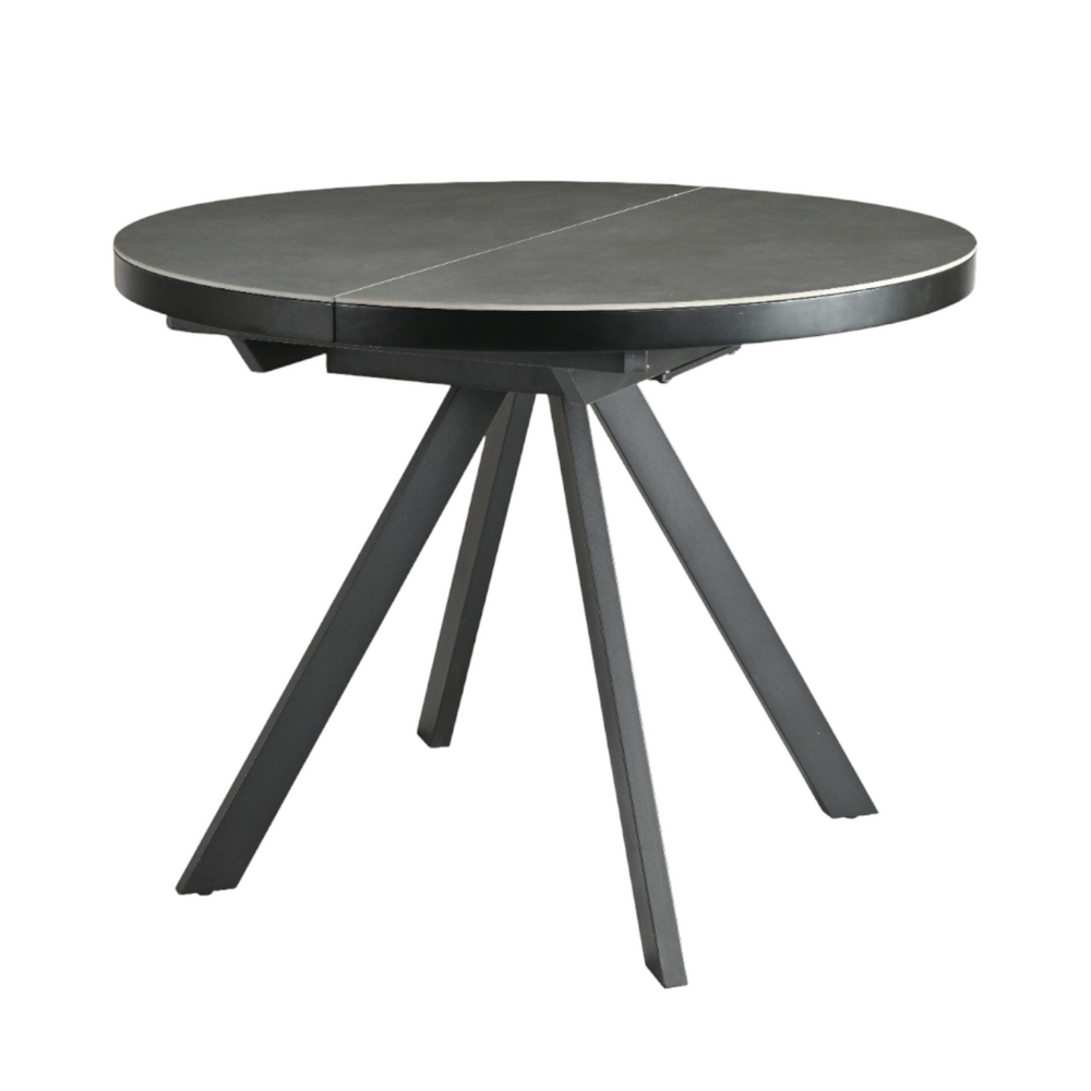 Table repas céramique grise 100 cm avec allonge