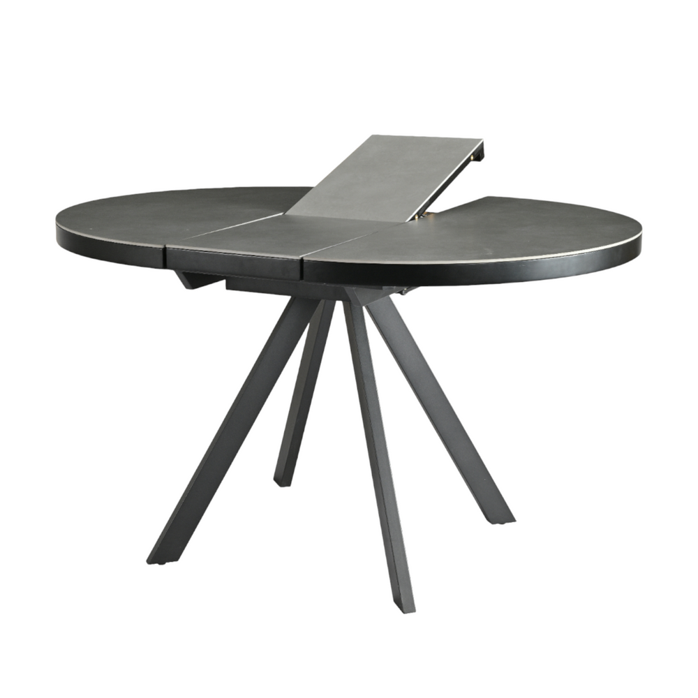 Table repas céramique grise 100 cm avec allonge