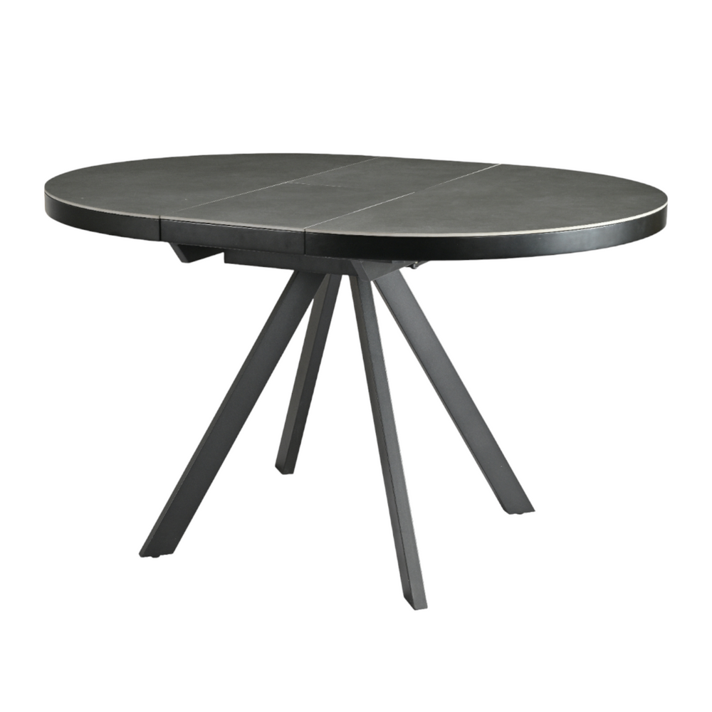 Table repas céramique grise 100 cm avec allonge
