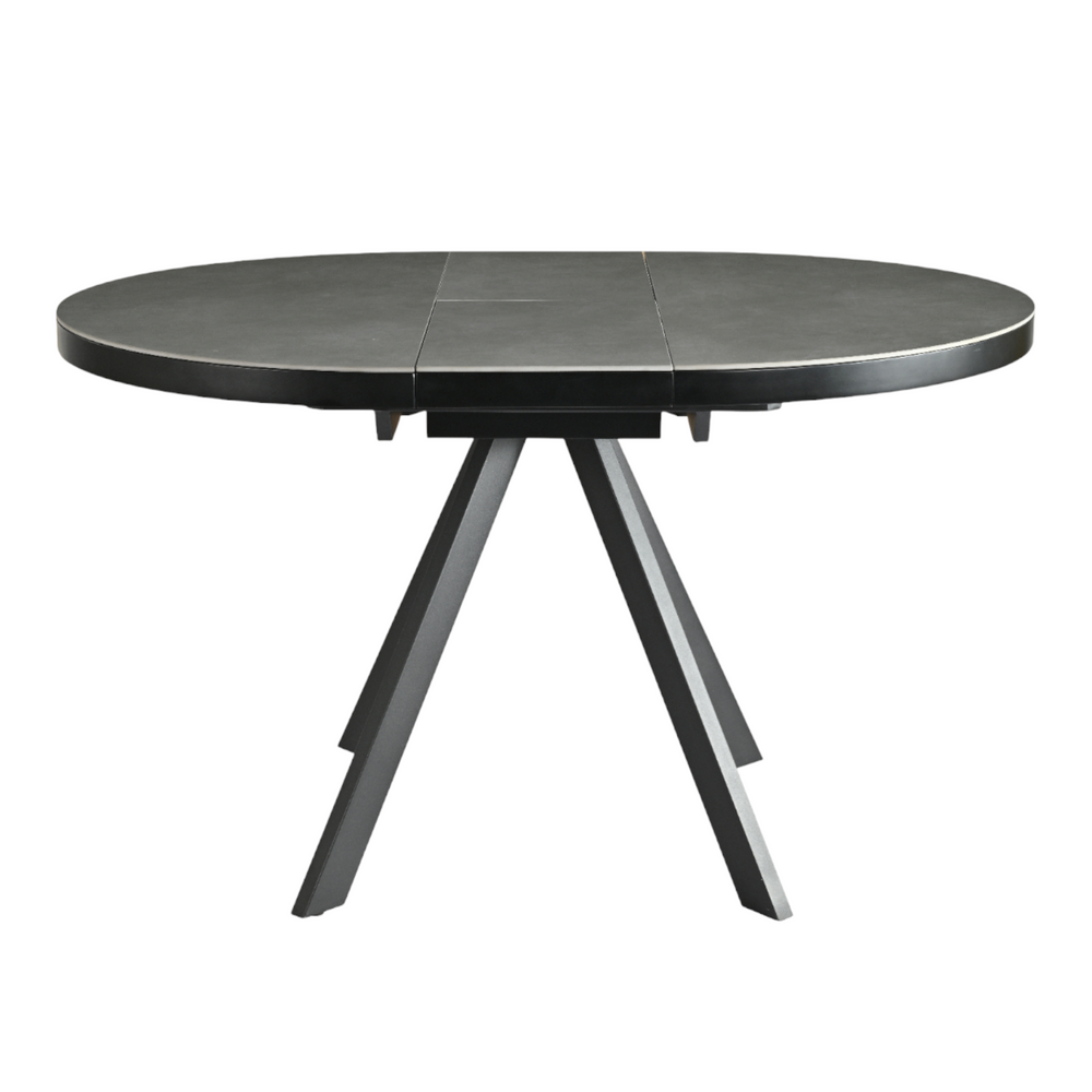 Table repas céramique grise 100 cm avec allonge