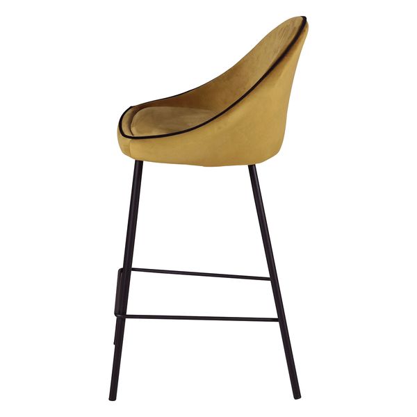 Chaise de bar velours ocre