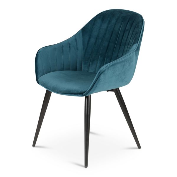 Fauteuil en velours bleu