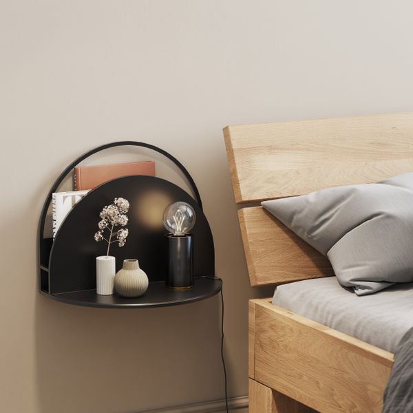 Etagère murale métal noir 40cm