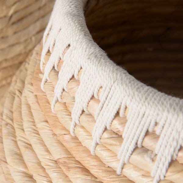 Panier rond en tressage Abaca et corde Rop (set de 2)