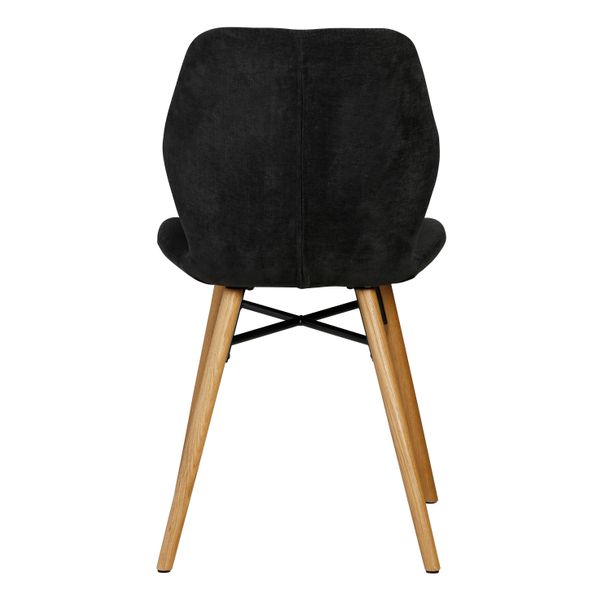 Chaise tissu soft touch noir