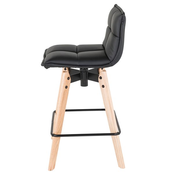 Chaise snack noir pieds chêne - agathe