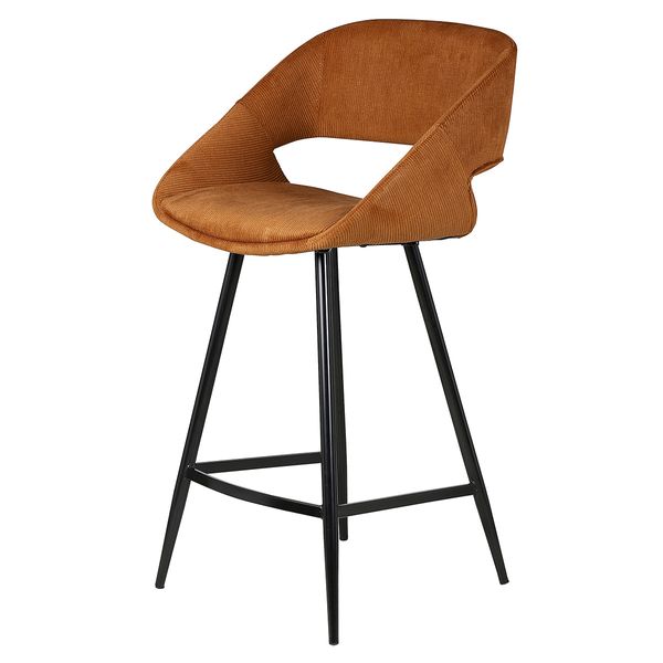 Chaise snack velours côtelé cognac