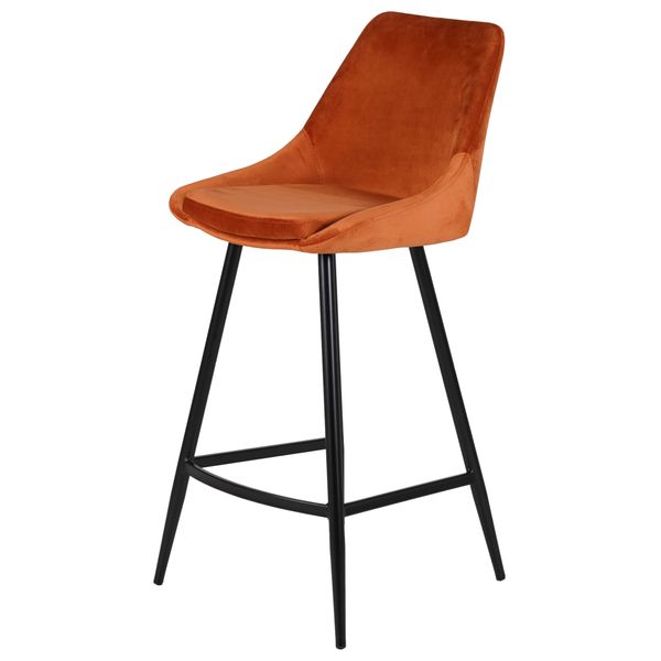 Chaise de bar velours cognac