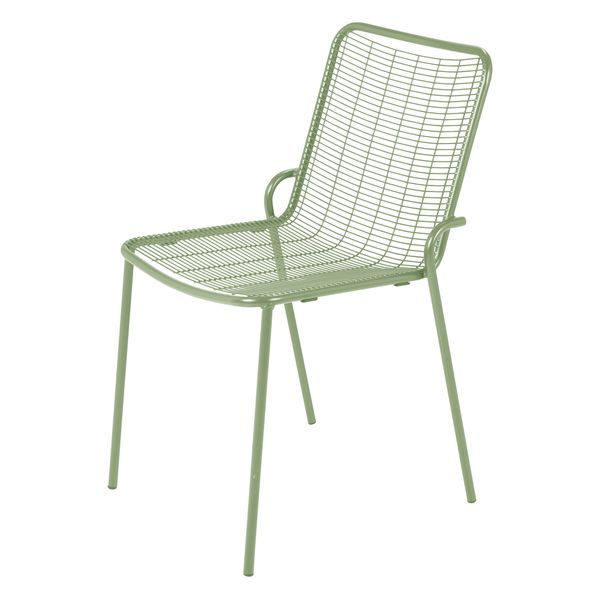 Chaise repas outdoor métal vert amande