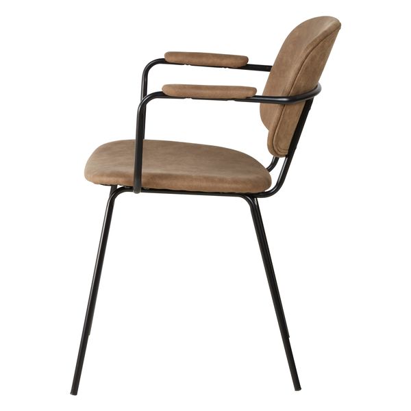 Fauteuil tissu effet daim marron foncé
