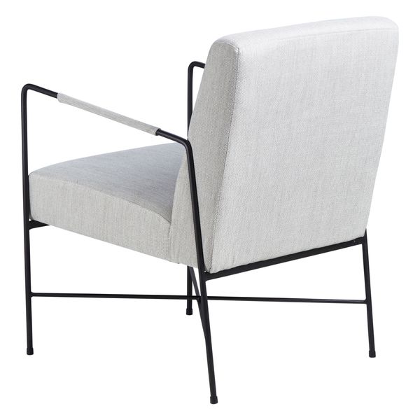 Fauteuil chevron gris pieds métal