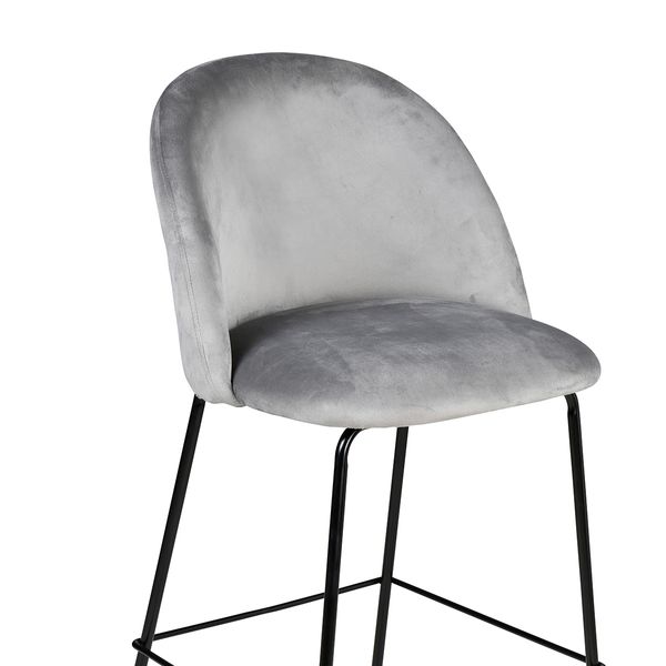 Chaise snack velours gris clair