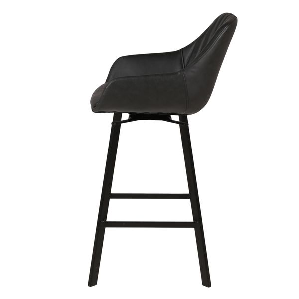 Chaise de bar pivotante noir mat