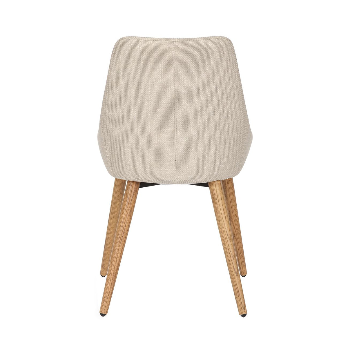Chaise repas en tissu crème pied chêne