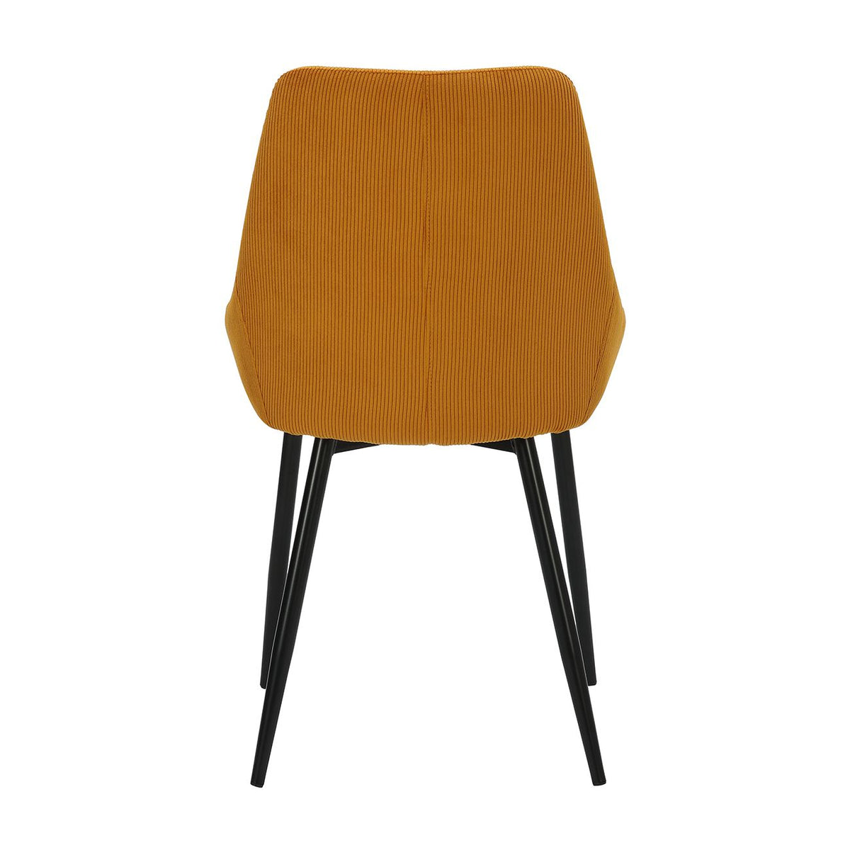 Chaise en velours côtelé jaune curry