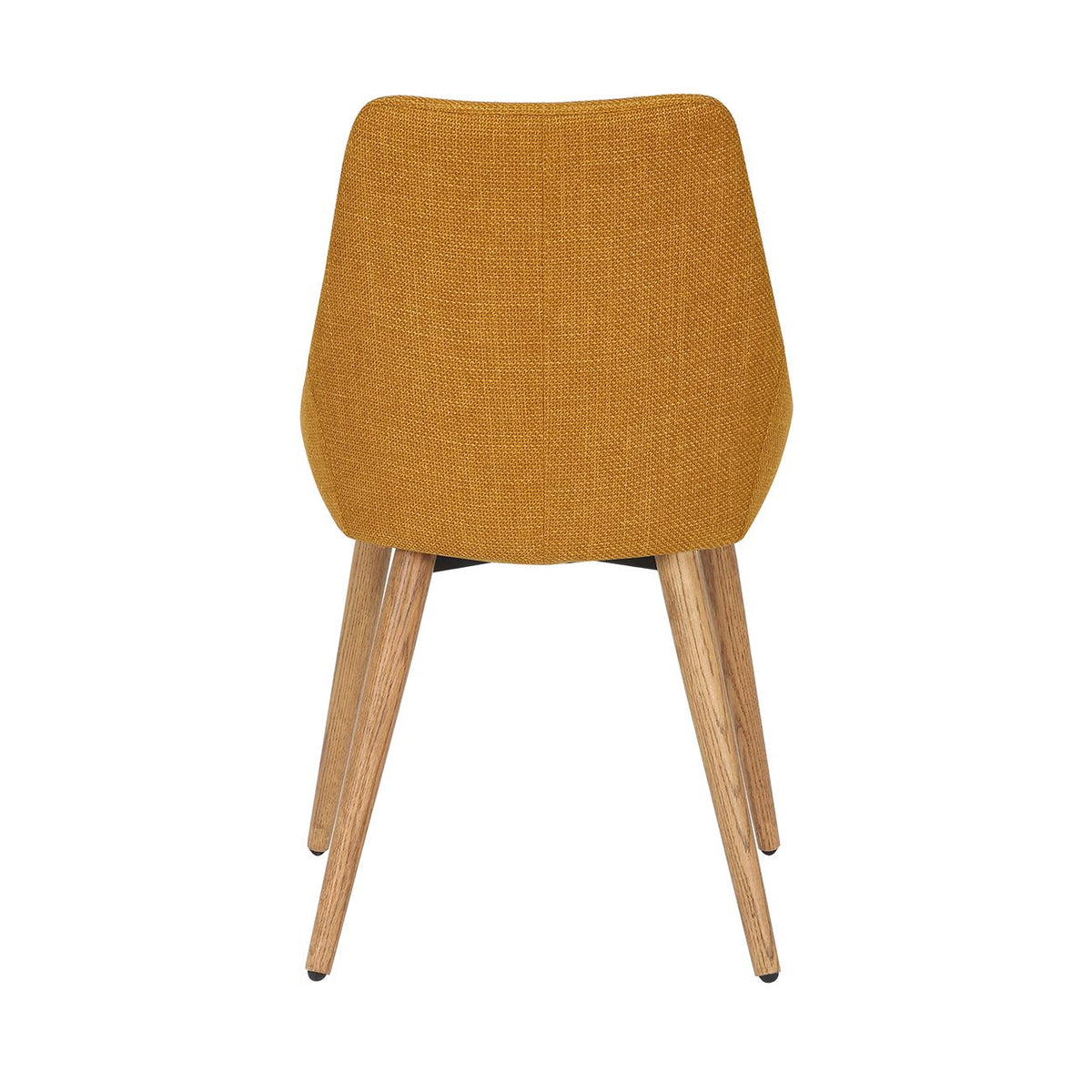Chaise repas en tissu ocre pied chêne
