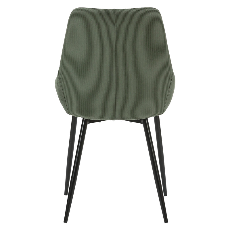 Chaise en velours côtelé vert kaki