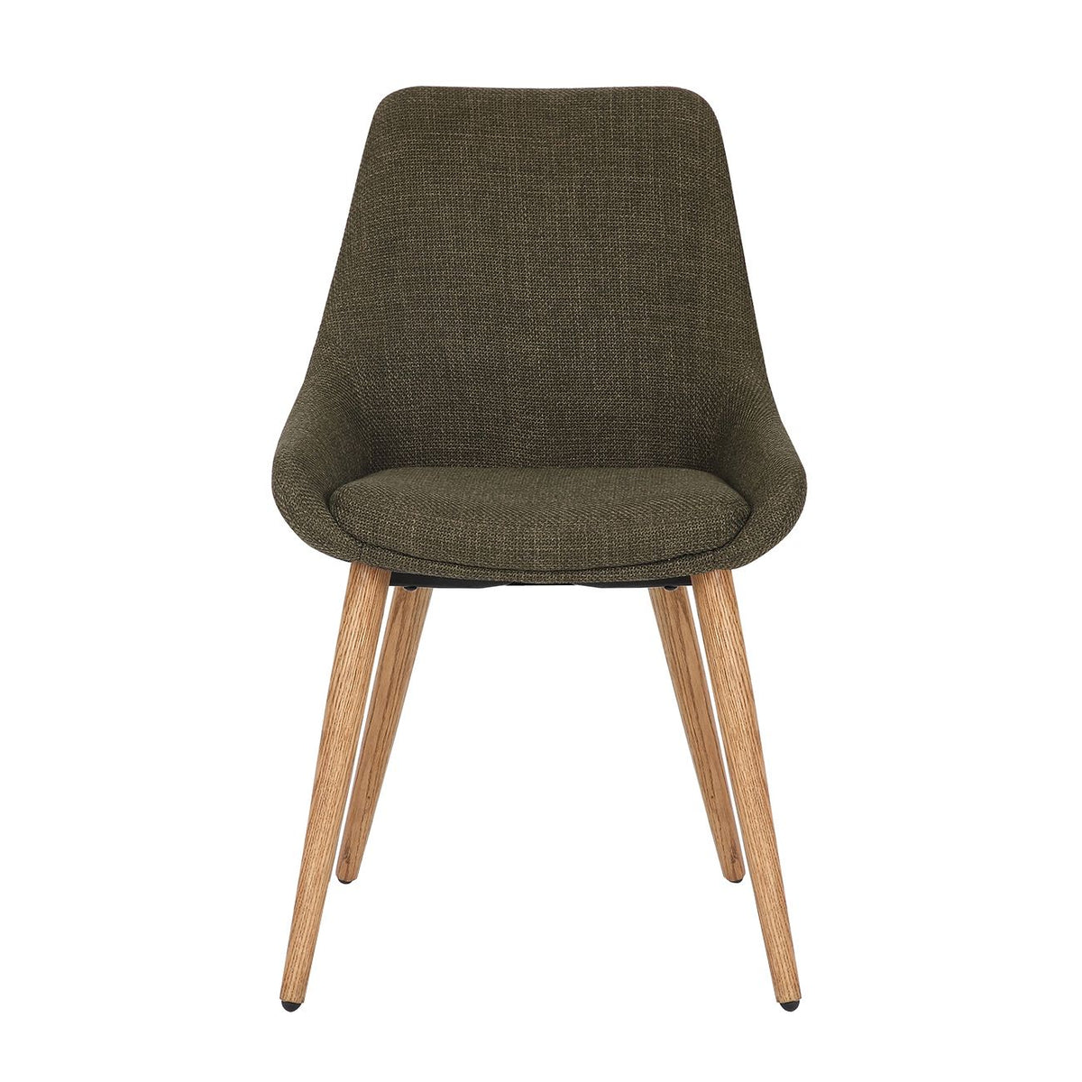 Chaise repas en tissu kaki pied chêne
