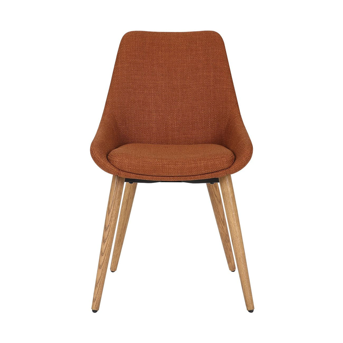 Chaise repas en tissu cognac pied chêne