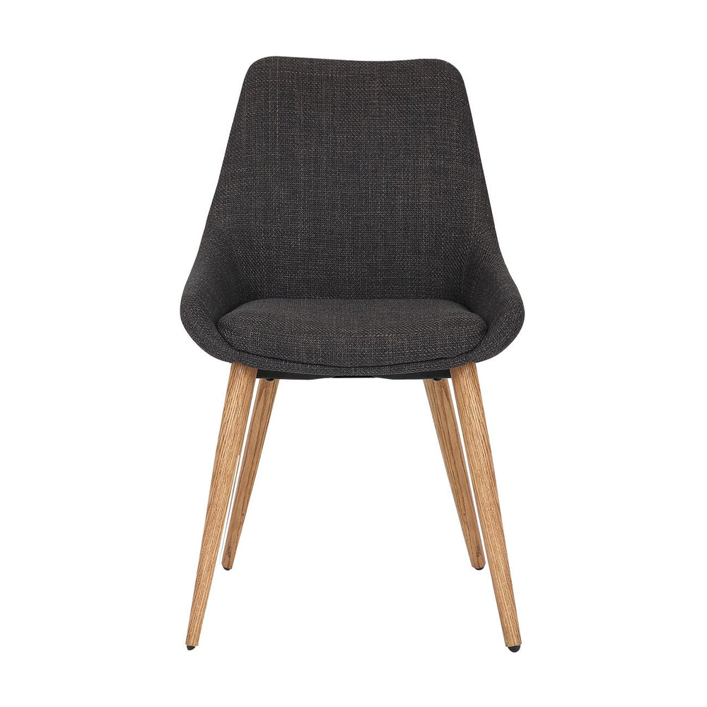 Chaise repas en tissu gris anthracite pied
