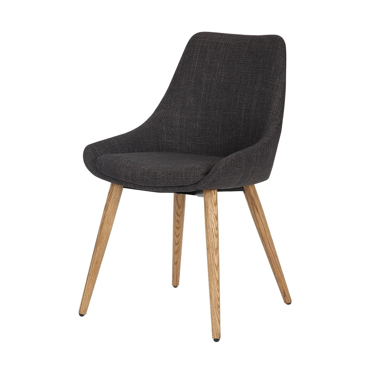 Chaise repas en tissu gris anthracite pied
