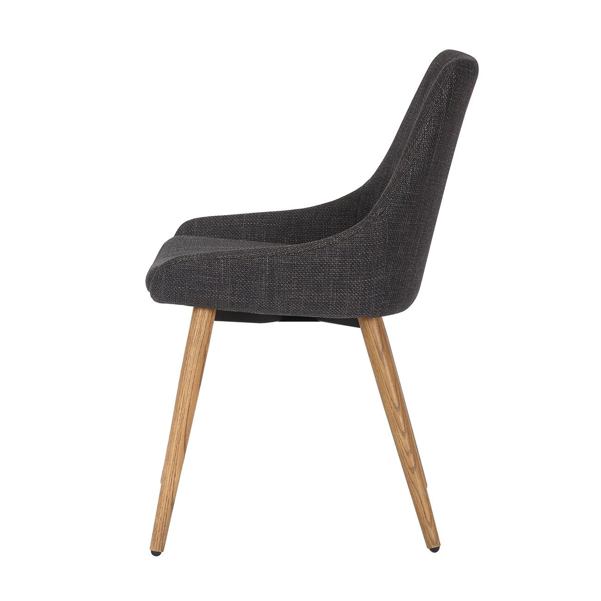 Chaise repas en tissu gris anthracite pied