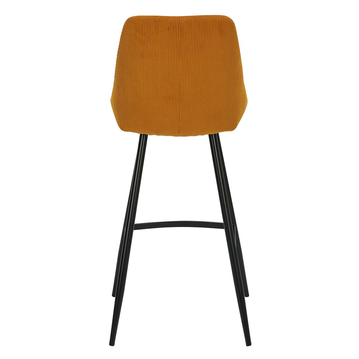 Chaise de bar velours côtelé jaune curry