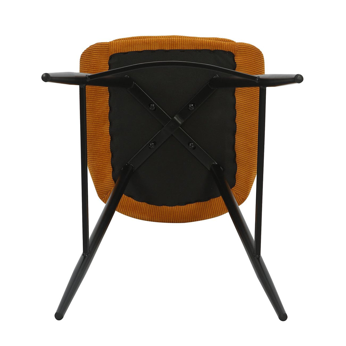 Chaise de bar velours côtelé jaune curry