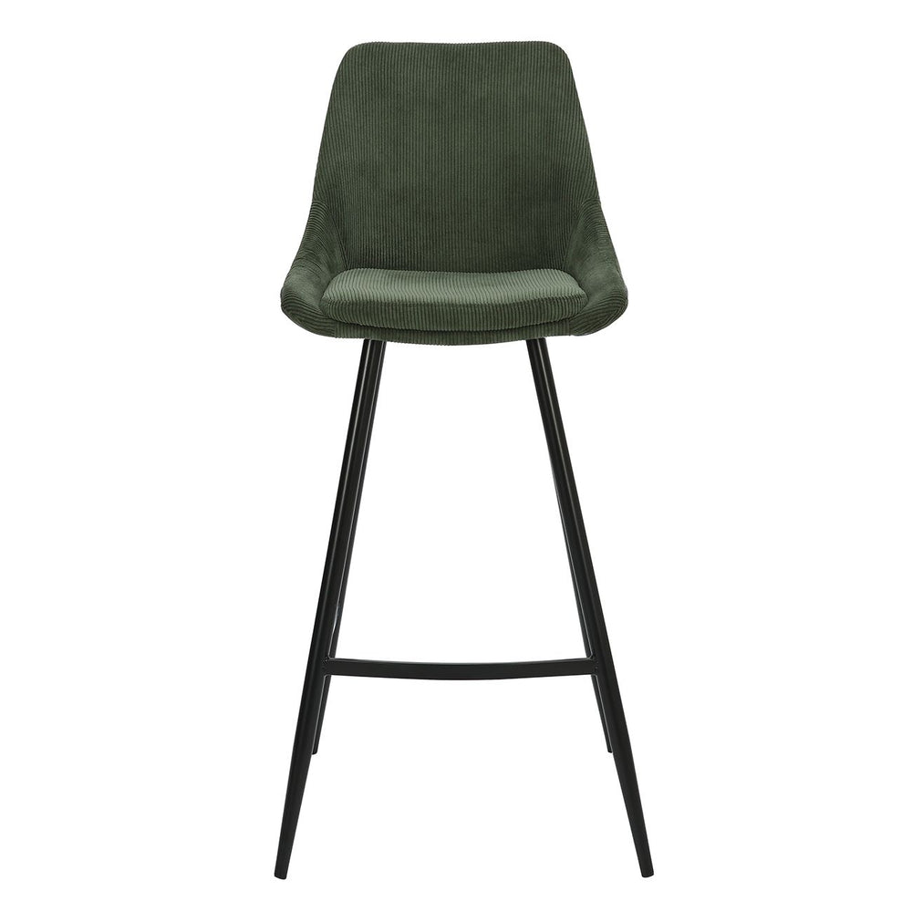 Chaise de bar velours côtelé vert sapin