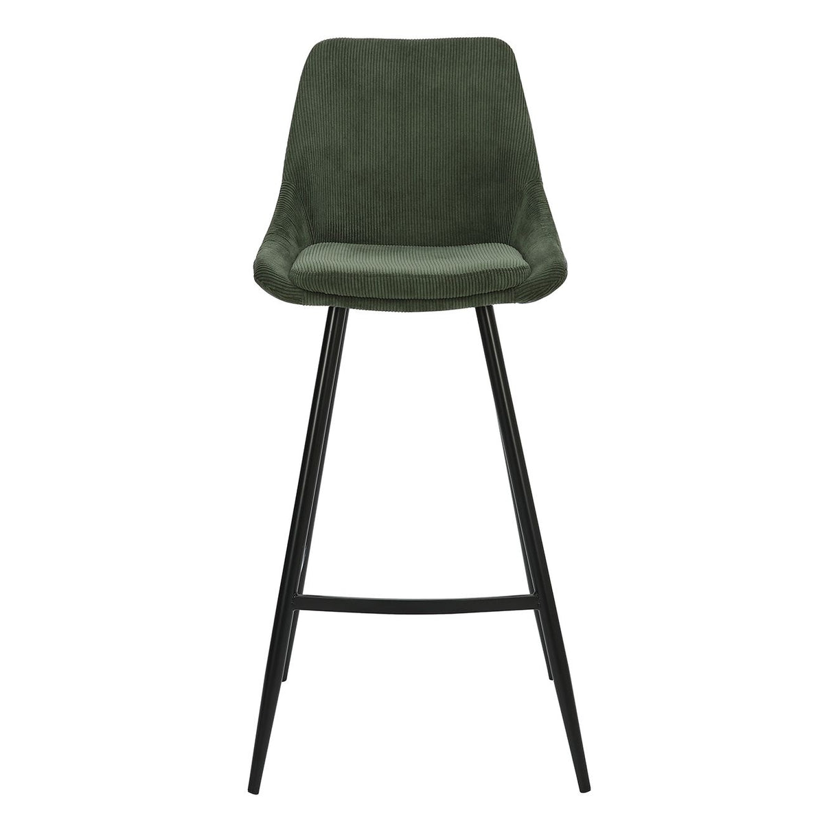 Chaise de bar velours côtelé vert sapin