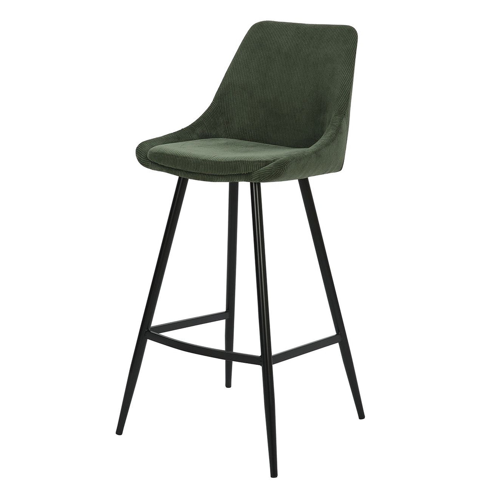 Chaise de bar velours côtelé vert sapin