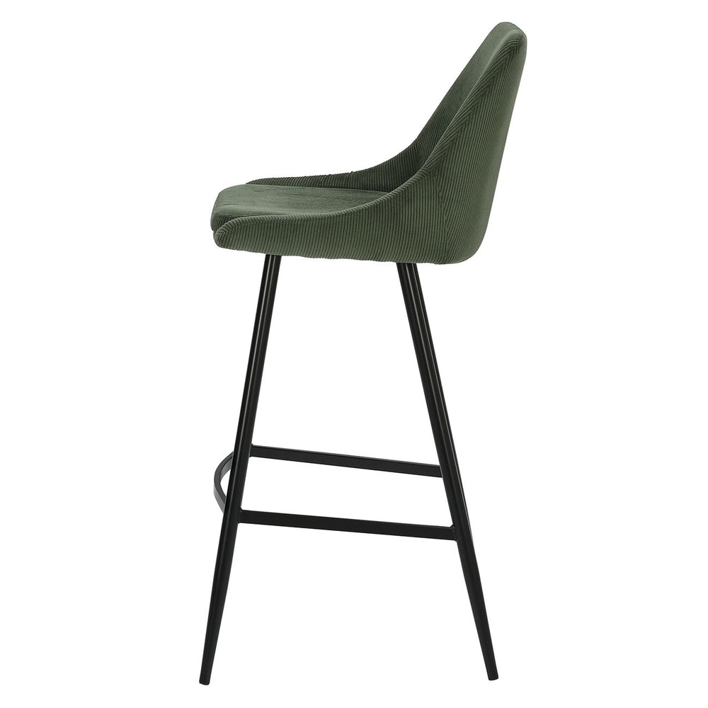Chaise de bar velours côtelé vert sapin