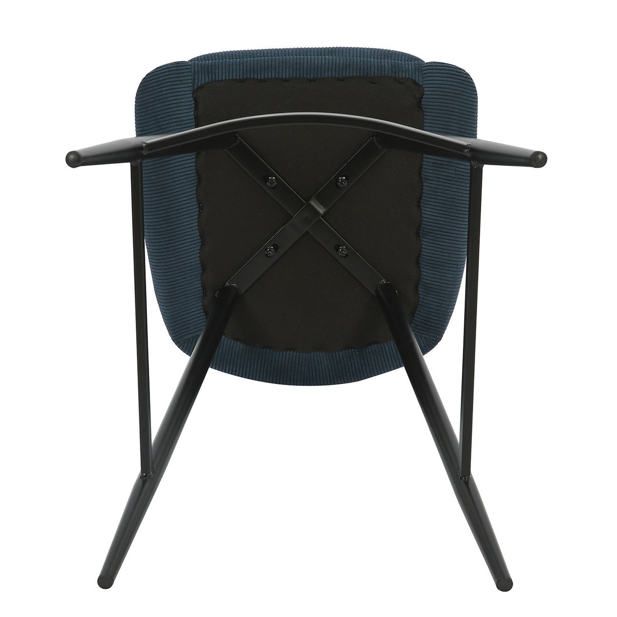 Chaise snack en velours côtelé bleu