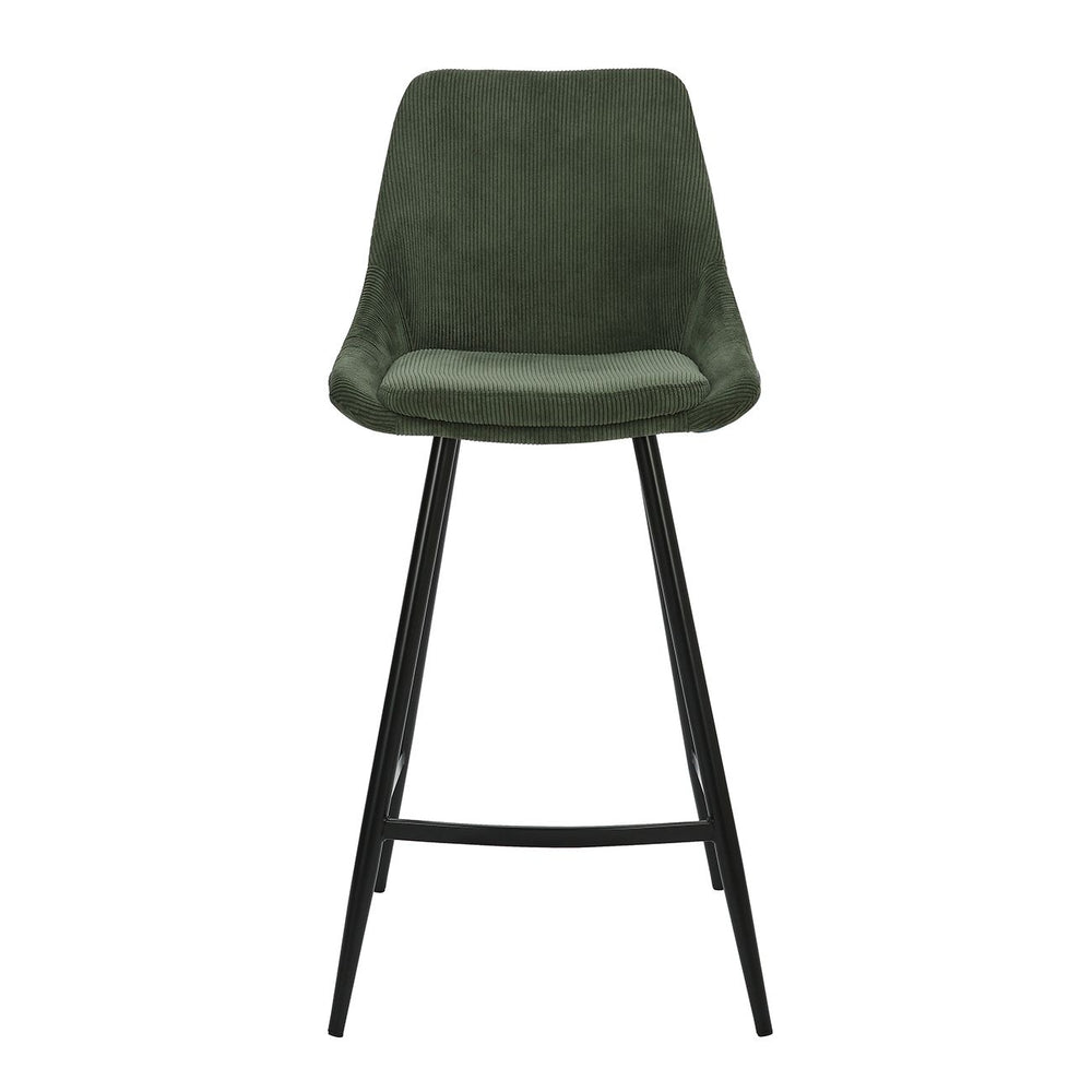 Chaise snack en velours côtelé vert sapin