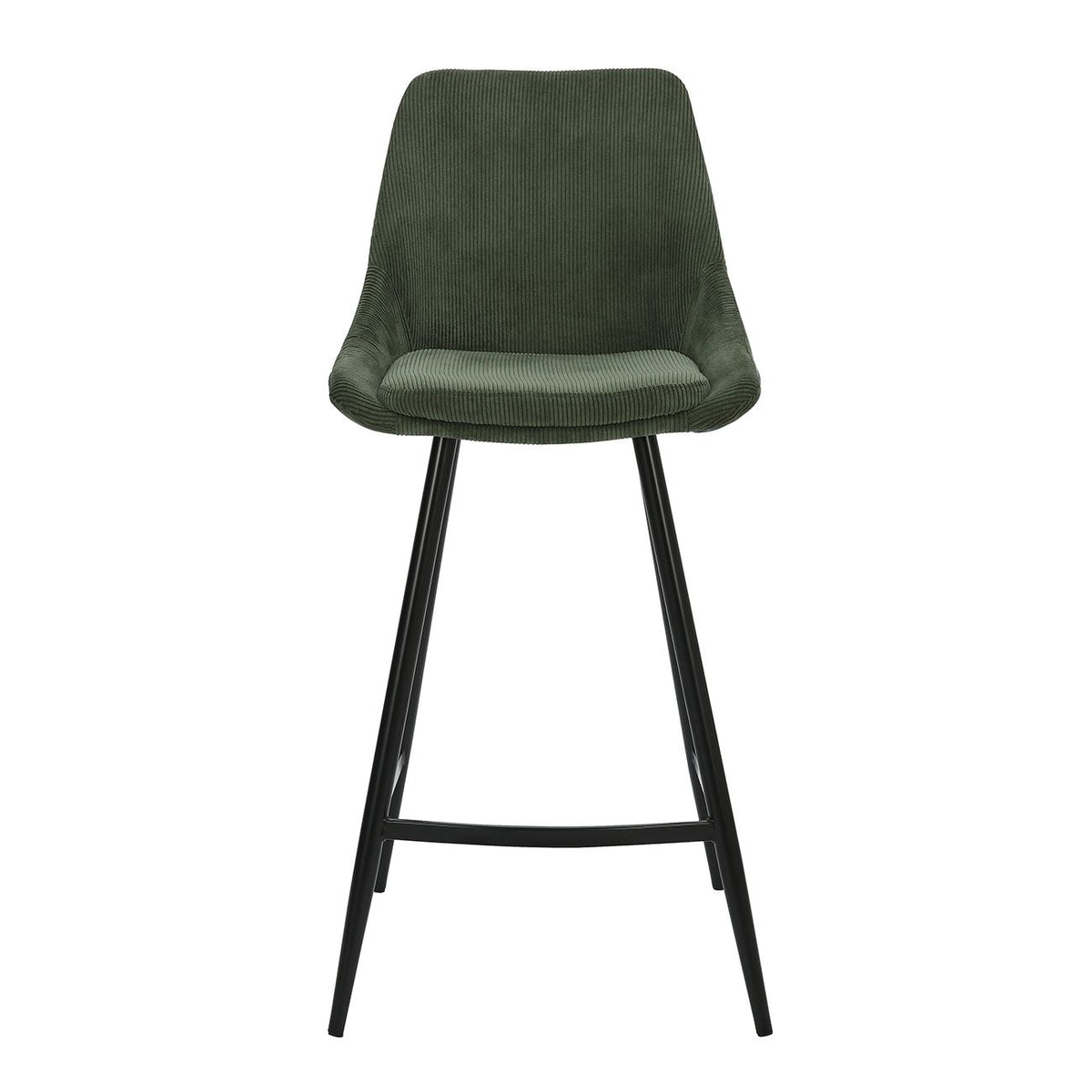 Chaise snack en velours côtelé vert sapin
