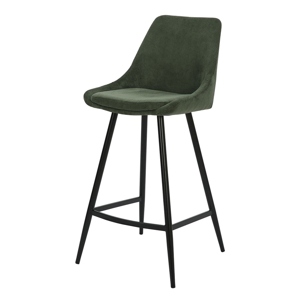 Chaise snack en velours côtelé vert sapin
