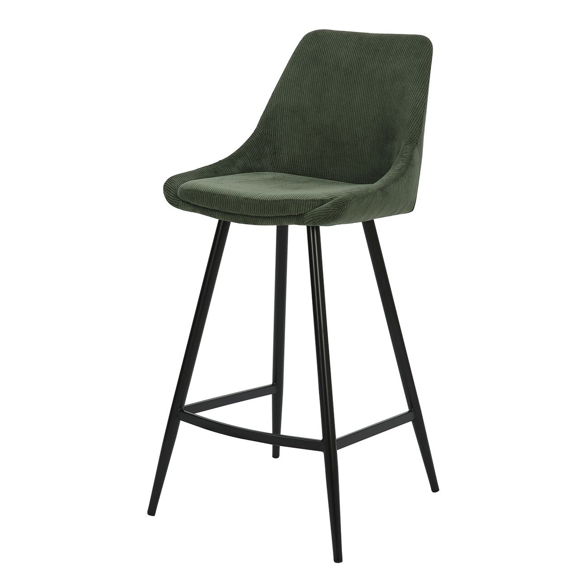 Chaise snack en velours côtelé vert sapin