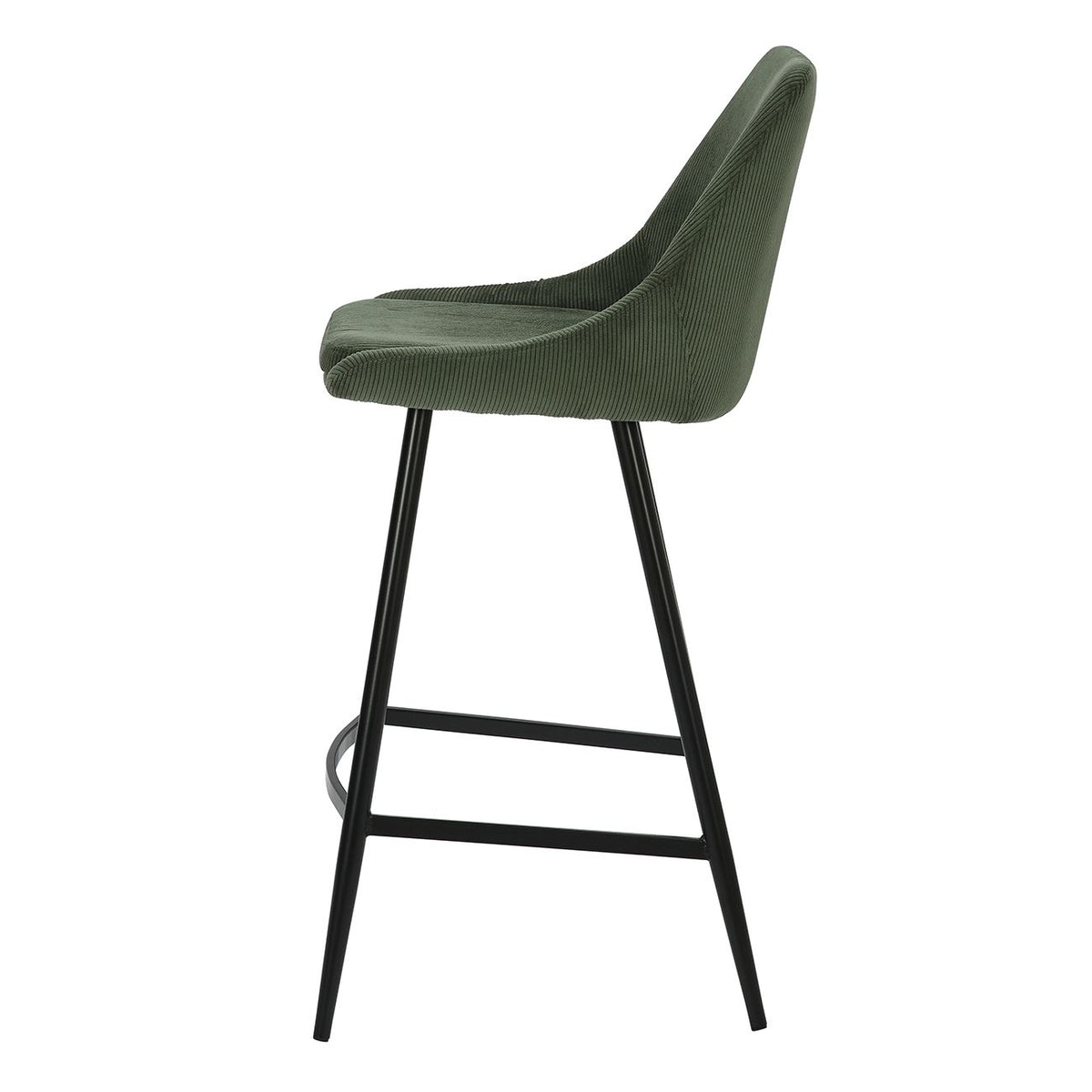 Chaise snack en velours côtelé vert sapin