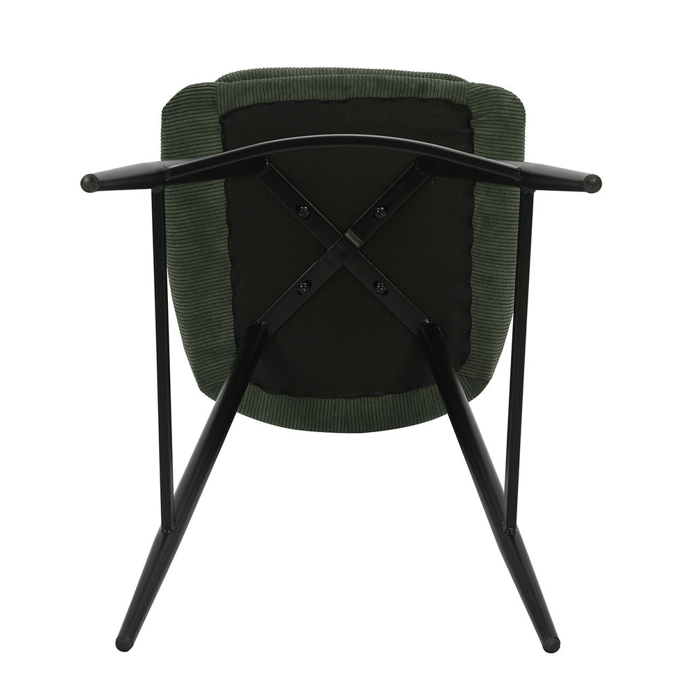Chaise snack en velours côtelé vert sapin